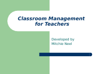 Classroom Management for Teachers 1-09.ppt